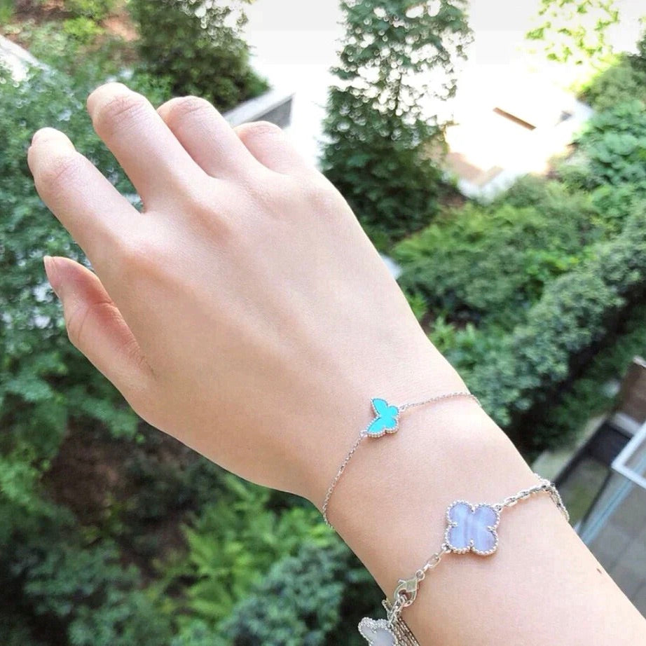 [BloomBling]BUTTERFLY TURQUOISE BUTTERFLY BRACELET SILVER