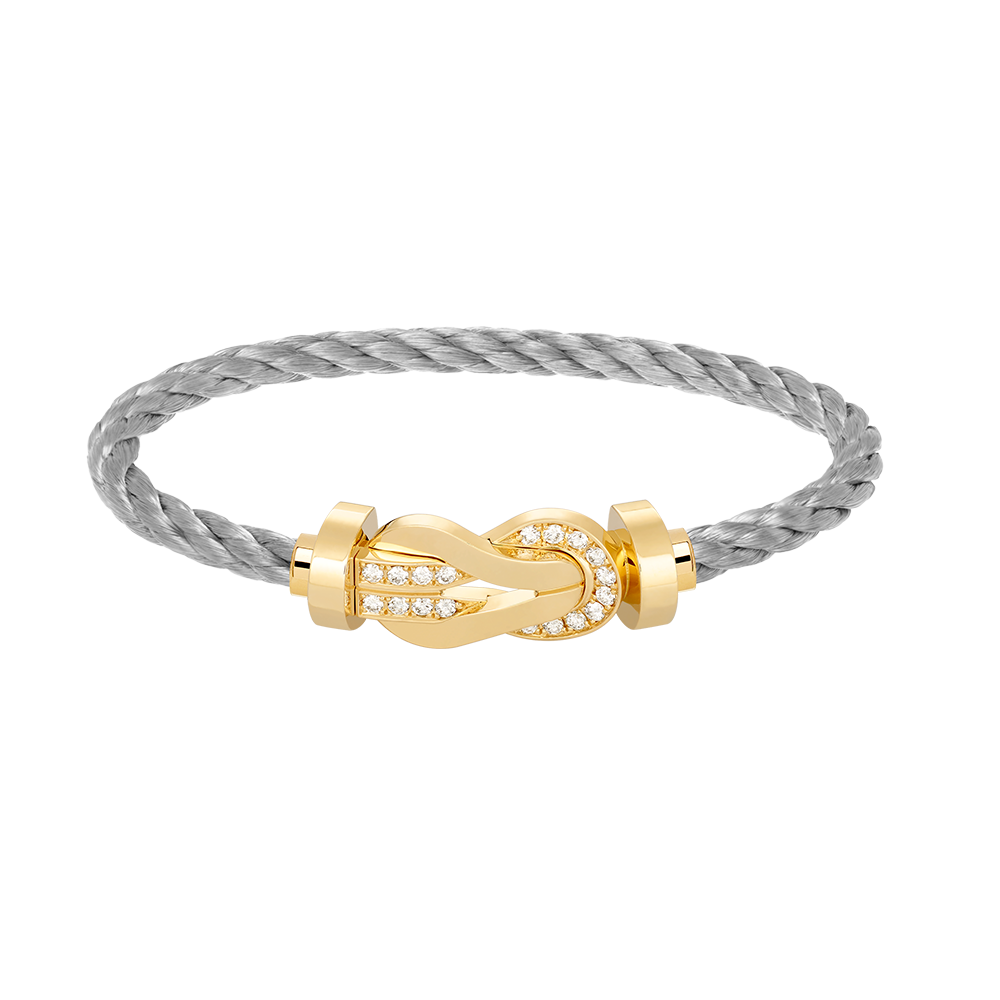 [BloomBling]CHANCE LARGE 8 FIGURE BUCKLE HALF DIAMOND BRACELET GOLD