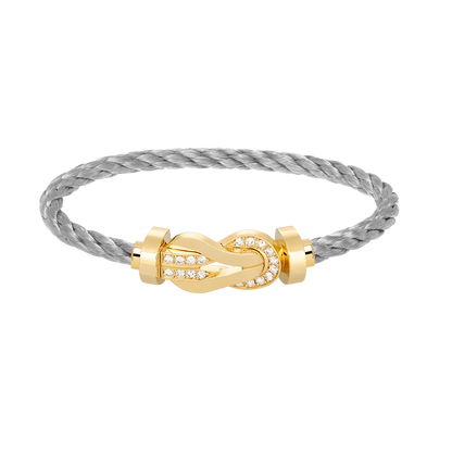 [BloomBling]CHANCE LARGE 8 FIGURE BUCKLE HALF DIAMOND BRACELET GOLD