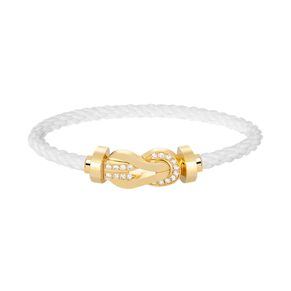[BloomBling]CHANCE LARGE 8 FIGURE BUCKLE HALF DIAMOND BRACELET GOLD