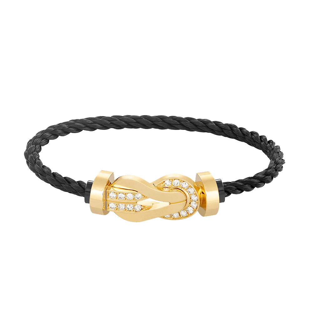[BloomBling]CHANCE LARGE 8 FIGURE BUCKLE HALF DIAMOND BRACELET GOLD