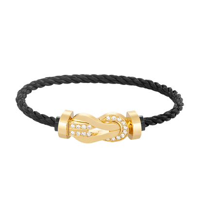 [BloomBling]CHANCE LARGE 8 FIGURE BUCKLE HALF DIAMOND BRACELET GOLD