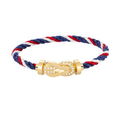 [BloomBling]CHANCE LARGE 8 FIGURE BUCKLE HALF DIAMOND BRACELET GOLD