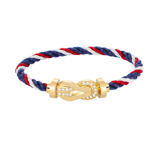 [BloomBling]CHANCE LARGE 8 FIGURE BUCKLE HALF DIAMOND BRACELET GOLD