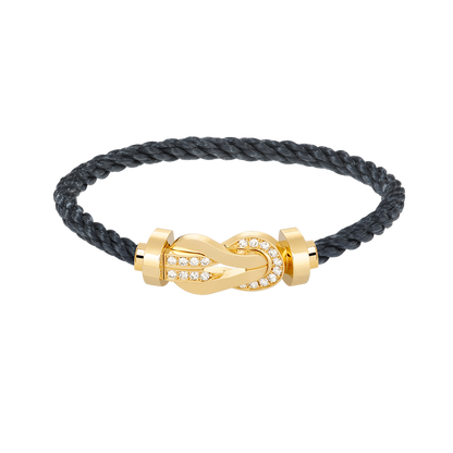 [BloomBling]CHANCE LARGE 8 FIGURE BUCKLE HALF DIAMOND BRACELET GOLD