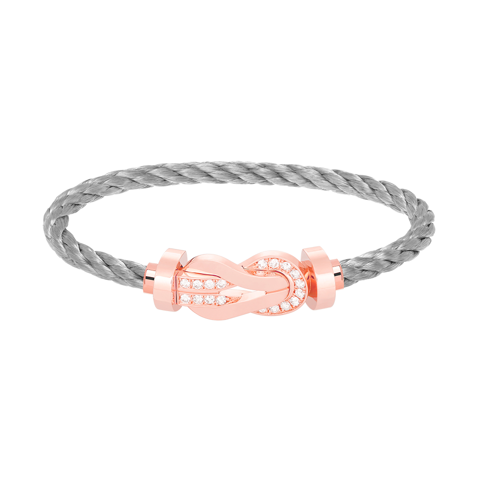 [BloomBling]CHANCE LARGE 8 FIGURE BUCKLE HALF DIAMOND BRACELET ROSE GOLD