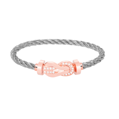 [BloomBling]CHANCE LARGE 8 FIGURE BUCKLE HALF DIAMOND BRACELET ROSE GOLD