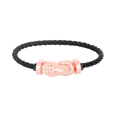 [BloomBling]CHANCE LARGE 8 FIGURE BUCKLE HALF DIAMOND BRACELET ROSE GOLD