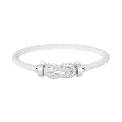[BloomBling]CHANCE LARGE 8 FIGURE BUCKLE HALF DIAMOND BRACELET SILVER