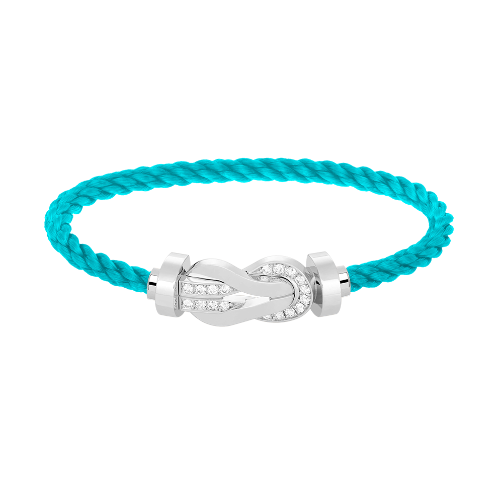 [BloomBling]CHANCE LARGE 8 FIGURE BUCKLE HALF DIAMOND BRACELET SILVER