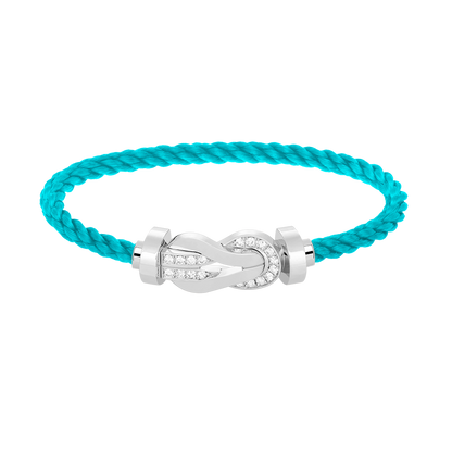 [BloomBling]CHANCE LARGE 8 FIGURE BUCKLE HALF DIAMOND BRACELET SILVER