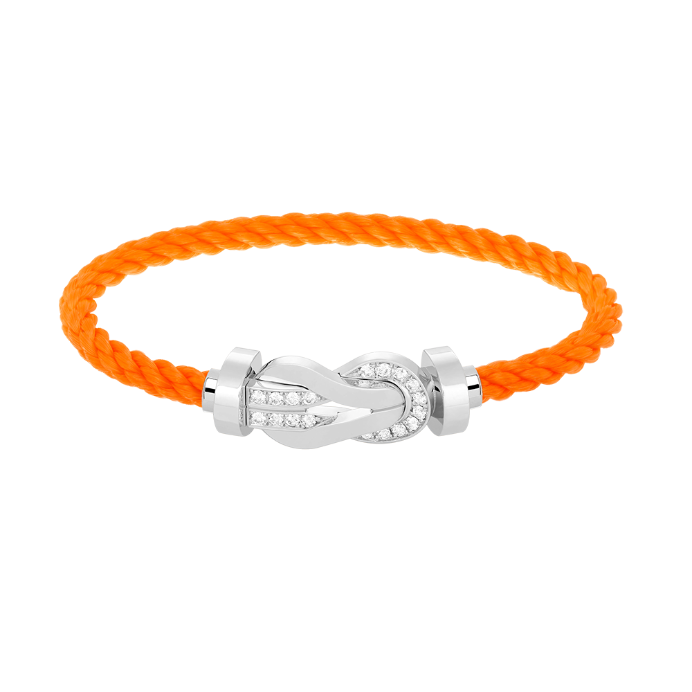 [BloomBling]CHANCE LARGE 8 FIGURE BUCKLE HALF DIAMOND BRACELET SILVER