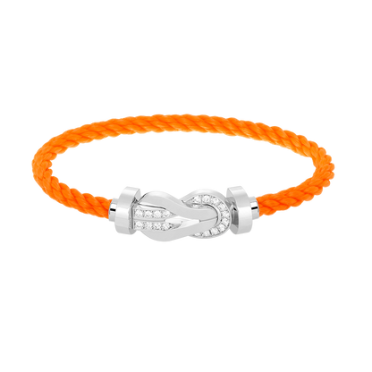 [BloomBling]CHANCE LARGE 8 FIGURE BUCKLE HALF DIAMOND BRACELET SILVER