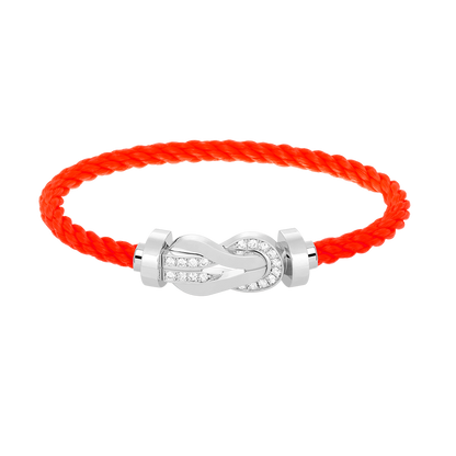 [BloomBling]CHANCE LARGE 8 FIGURE BUCKLE HALF DIAMOND BRACELET SILVER