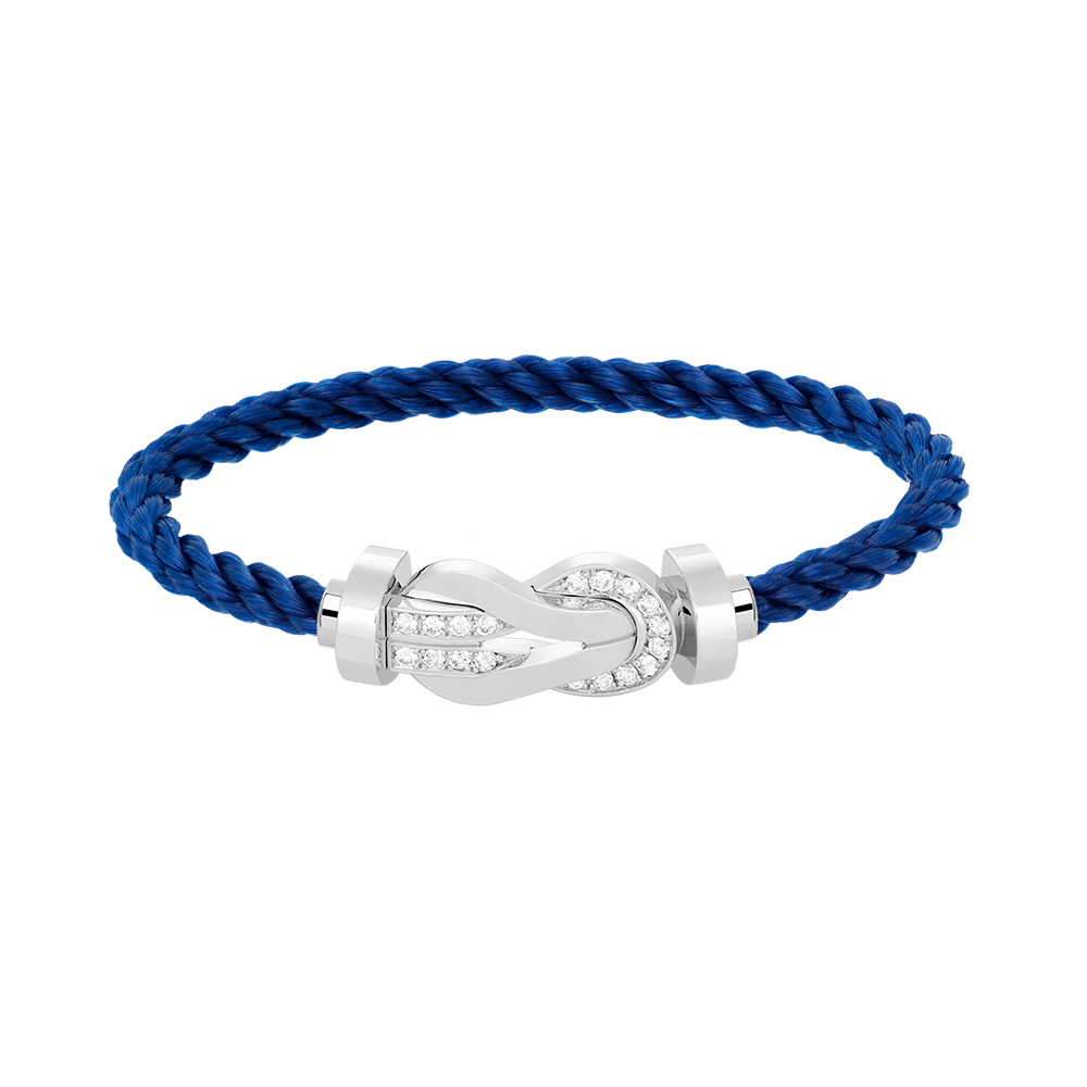 [BloomBling]CHANCE LARGE 8 FIGURE BUCKLE HALF DIAMOND BRACELET SILVER