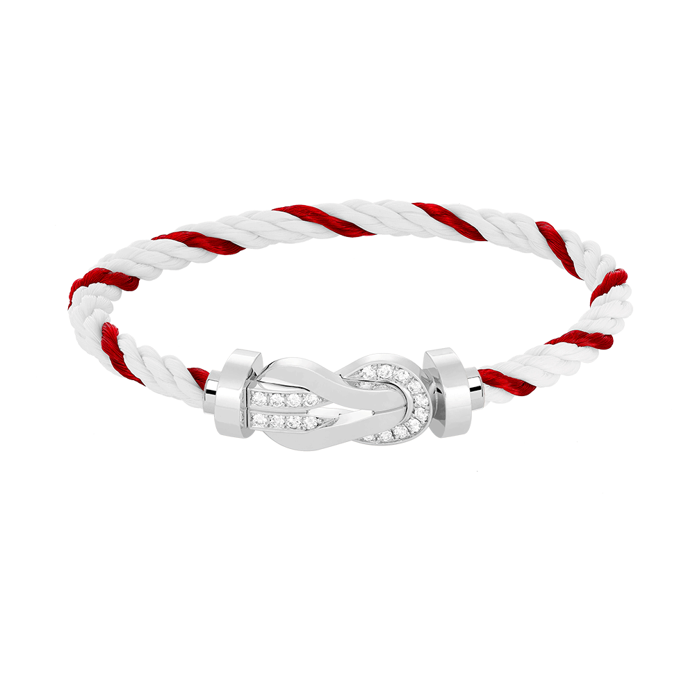 [BloomBling]CHANCE LARGE 8 FIGURE BUCKLE HALF DIAMOND BRACELET SILVER