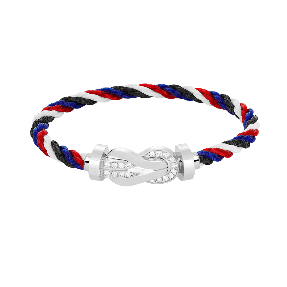 [BloomBling]CHANCE LARGE 8 FIGURE BUCKLE HALF DIAMOND BRACELET SILVER