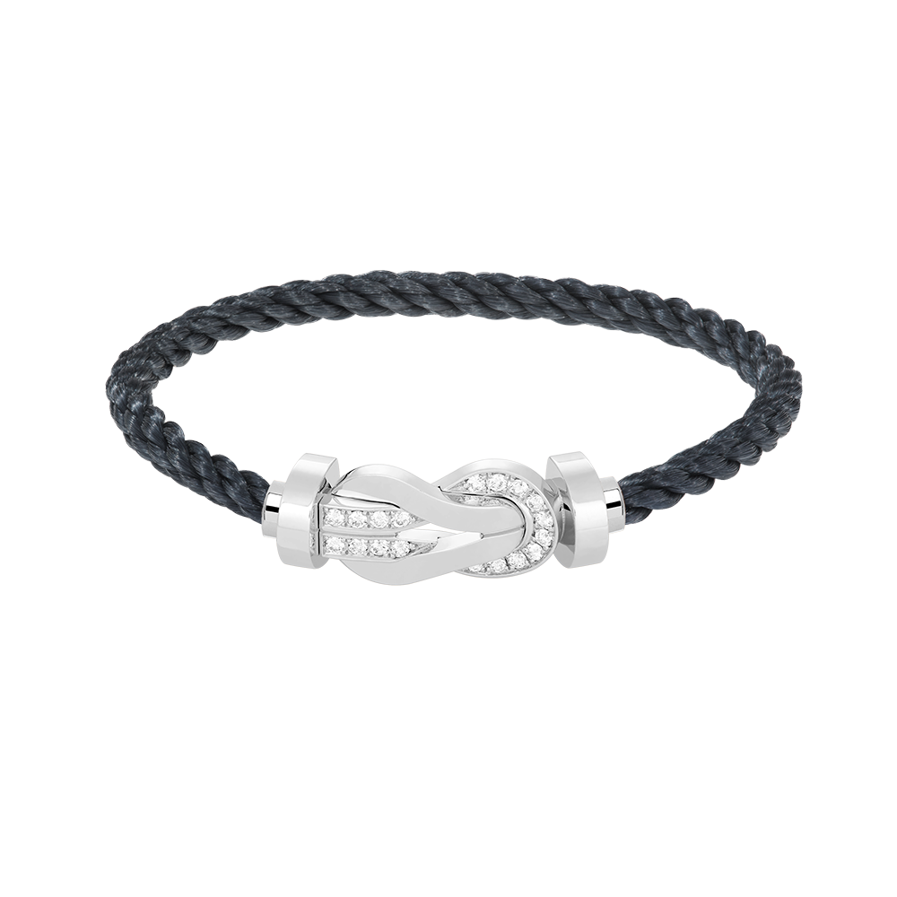 [BloomBling]CHANCE LARGE 8 FIGURE BUCKLE HALF DIAMOND BRACELET SILVER