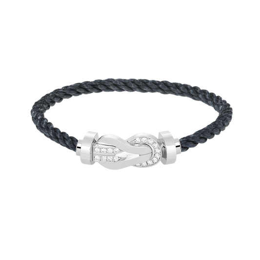 [BloomBling]CHANCE LARGE 8 FIGURE BUCKLE HALF DIAMOND BRACELET SILVER