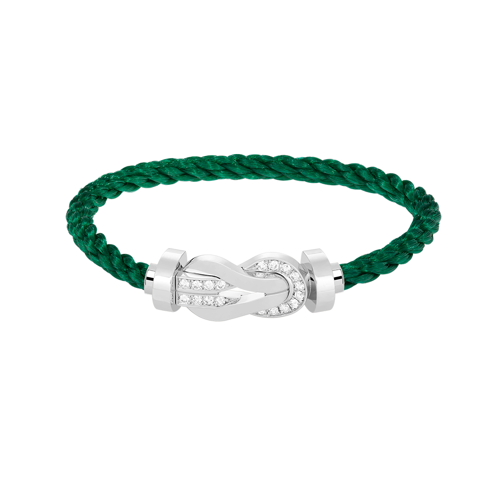 [BloomBling]CHANCE LARGE 8 FIGURE BUCKLE HALF DIAMOND BRACELET SILVER