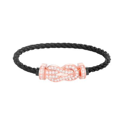 [BloomBling]CHANCE LARGE 8 FIGURE BUCKLE FULL DIAMOND BRACELET ROSE GOLD