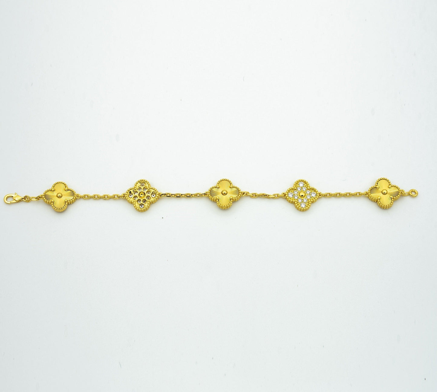 [BloomBling]CLOVER BRACELET 5 MOTIFS GOLD DIAMOND