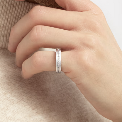 [BloomBling]ZERO 1 ONE-BAND PAVED DIAMONDS ON THE SPIRAL RING