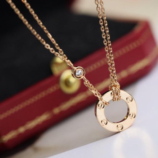 [BloomBling]LOVE NECKLACE ADJUSTABLE ROSE GOLD 2 DIAMOND