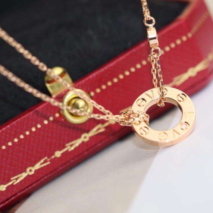 [BloomBling]LOVE NECKLACE ADJUSTABLE ROSE GOLD 2 DIAMOND