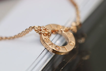 [BloomBling]LOVE NECKLACE ADJUSTABLE ROSE GOLD 2 DIAMOND