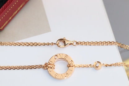 [BloomBling]LOVE NECKLACE ADJUSTABLE ROSE GOLD 2 DIAMOND