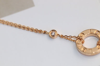 [BloomBling]LOVE NECKLACE ADJUSTABLE ROSE GOLD 2 DIAMOND