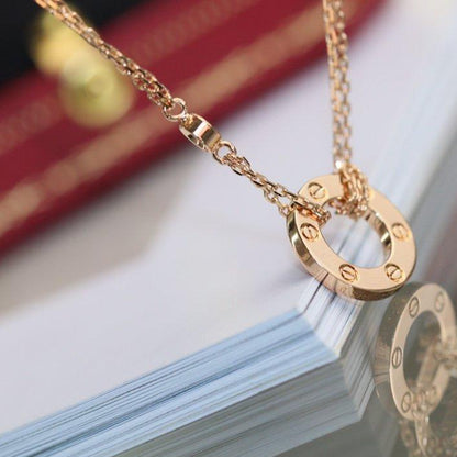 [BloomBling]LOVE NECKLACE ADJUSTABLE ROSE GOLD 2 DIAMOND