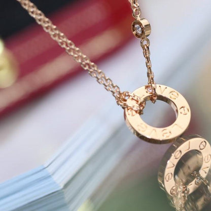 [BloomBling]LOVE NECKLACE ADJUSTABLE ROSE GOLD 2 DIAMOND