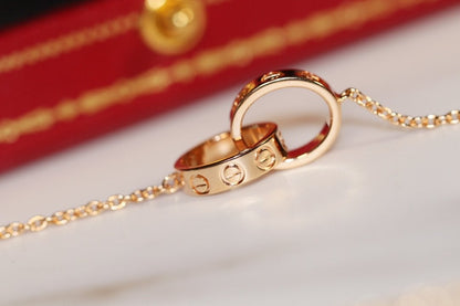 [BloomBling]LOVE NECKLACE PINK GOLD AND SILVER