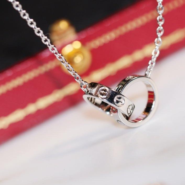 [BloomBling]LOVE NECKLACE PINK GOLD AND SILVER