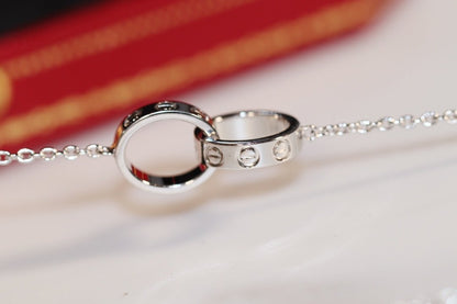 [BloomBling]LOVE NECKLACE PINK GOLD AND SILVER