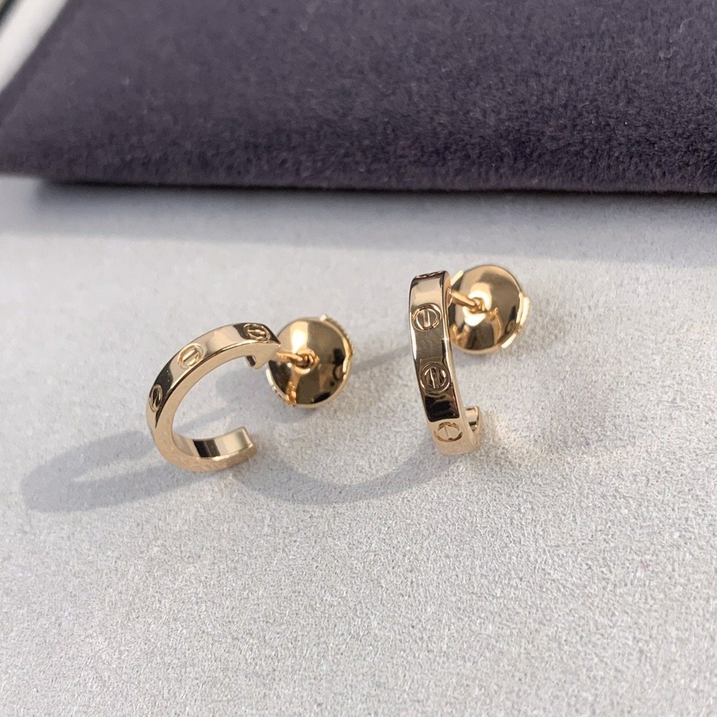 [BloomBling]LOVE EARRINGS 2.65MM PINK GOLD