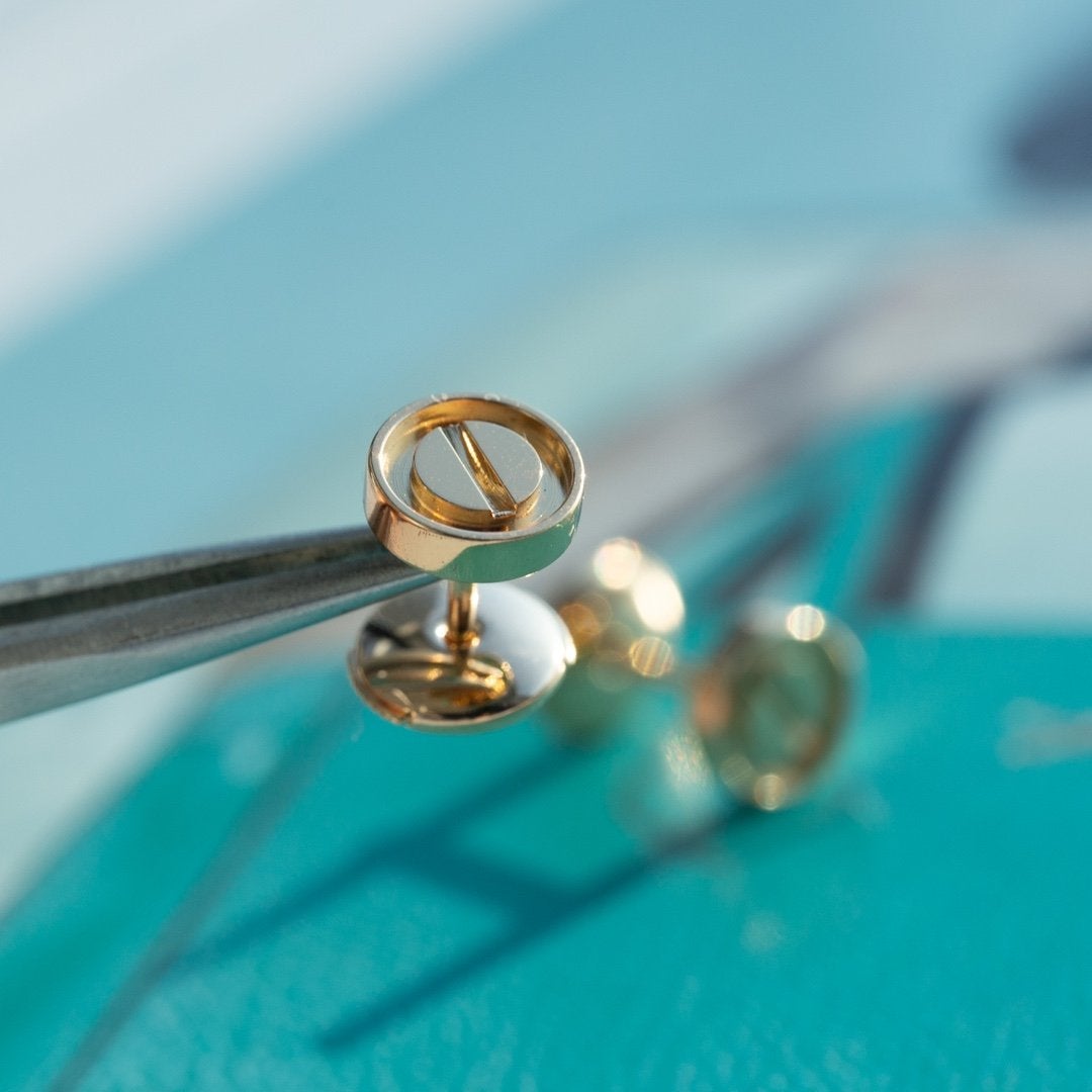 [BloomBling]LOVE EARRINGS PINK GOLD 10MM