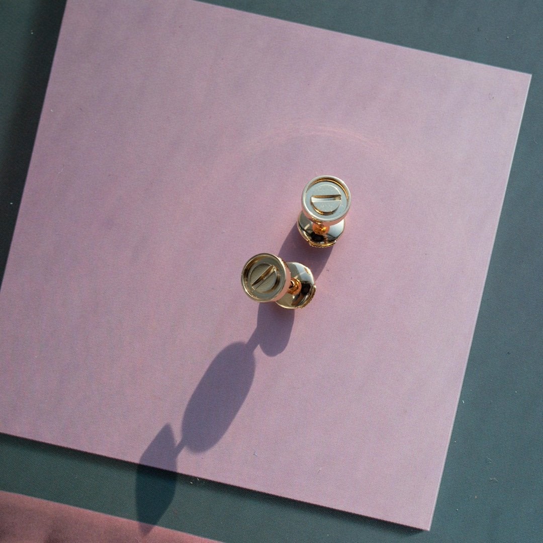 [BloomBling]LOVE EARRINGS PINK GOLD 10MM