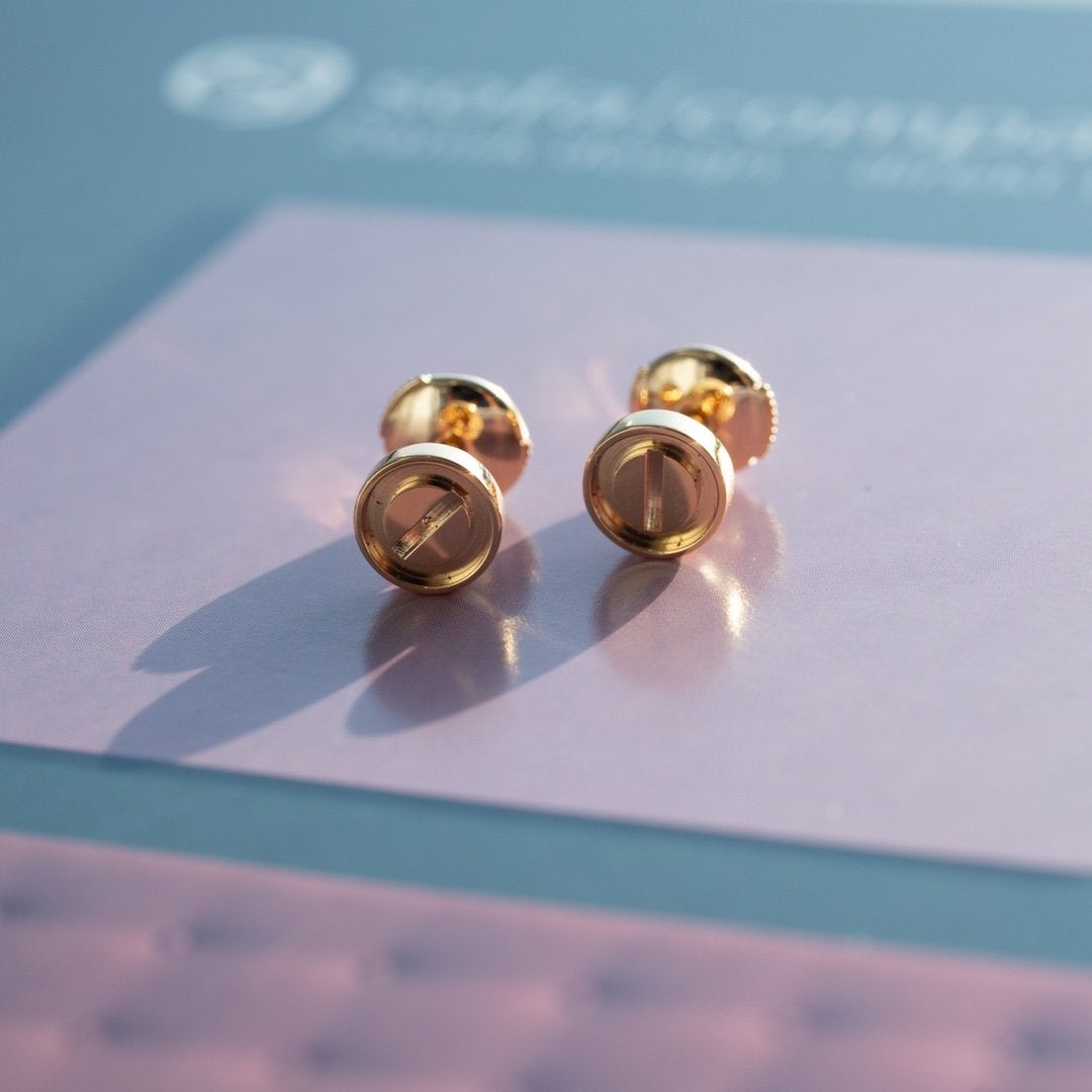 [BloomBling]LOVE EARRINGS PINK GOLD 10MM