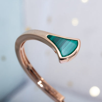 [BloomBling]DREAM BRACELET OPEN MALACHITE PINK GOLD