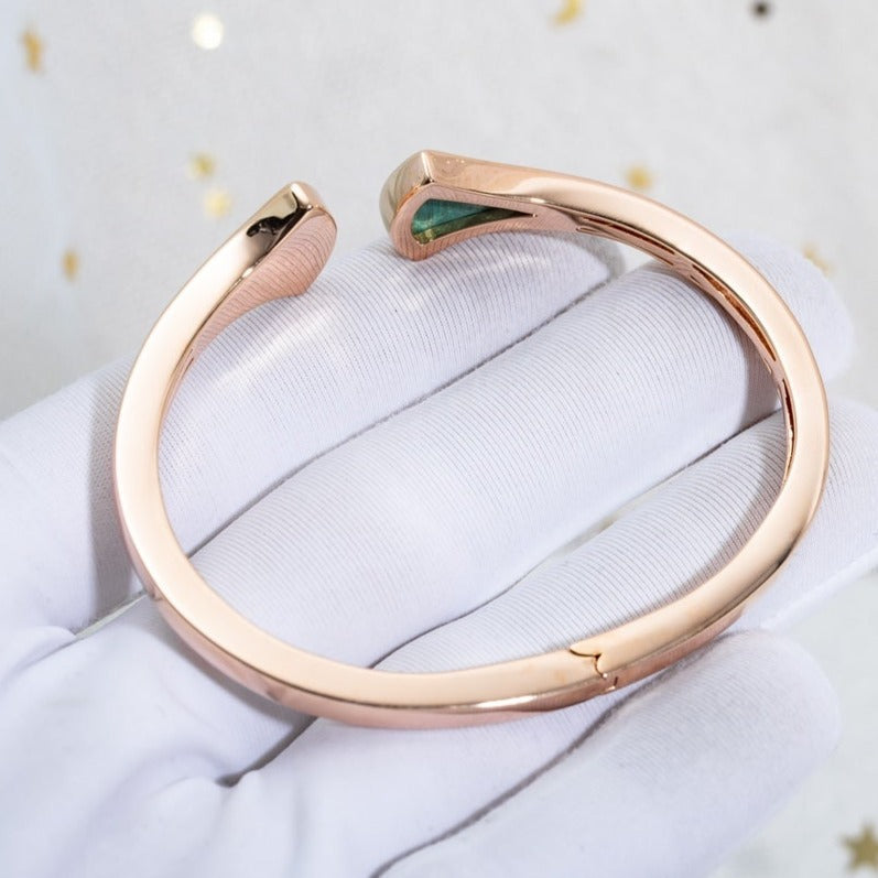 [BloomBling]DREAM BRACELET OPEN MALACHITE PINK GOLD