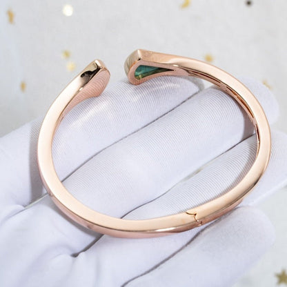 [BloomBling]DREAM BRACELET OPEN MALACHITE PINK GOLD