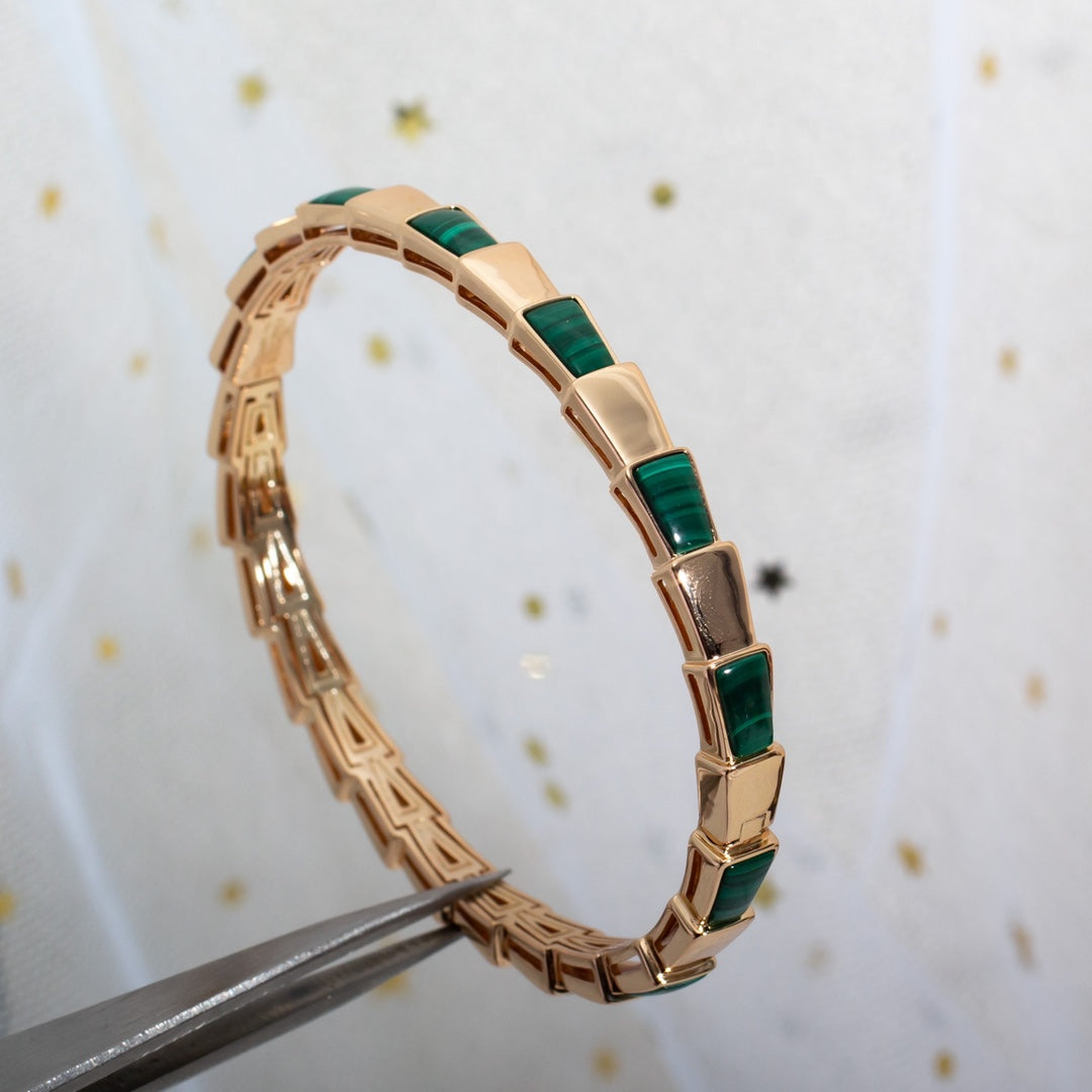 [BloomBling]SERPENTI BRACELET PINK GOLD MALACHITE