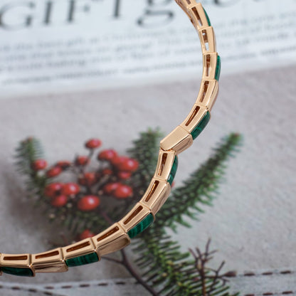 [BloomBling]SERPENTI BRACELET PINK GOLD MALACHITE