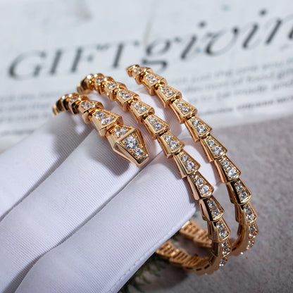 [BloomBling]SERPENTI BRACELET PINK GOLD DIAMOND DOUBLE ROW