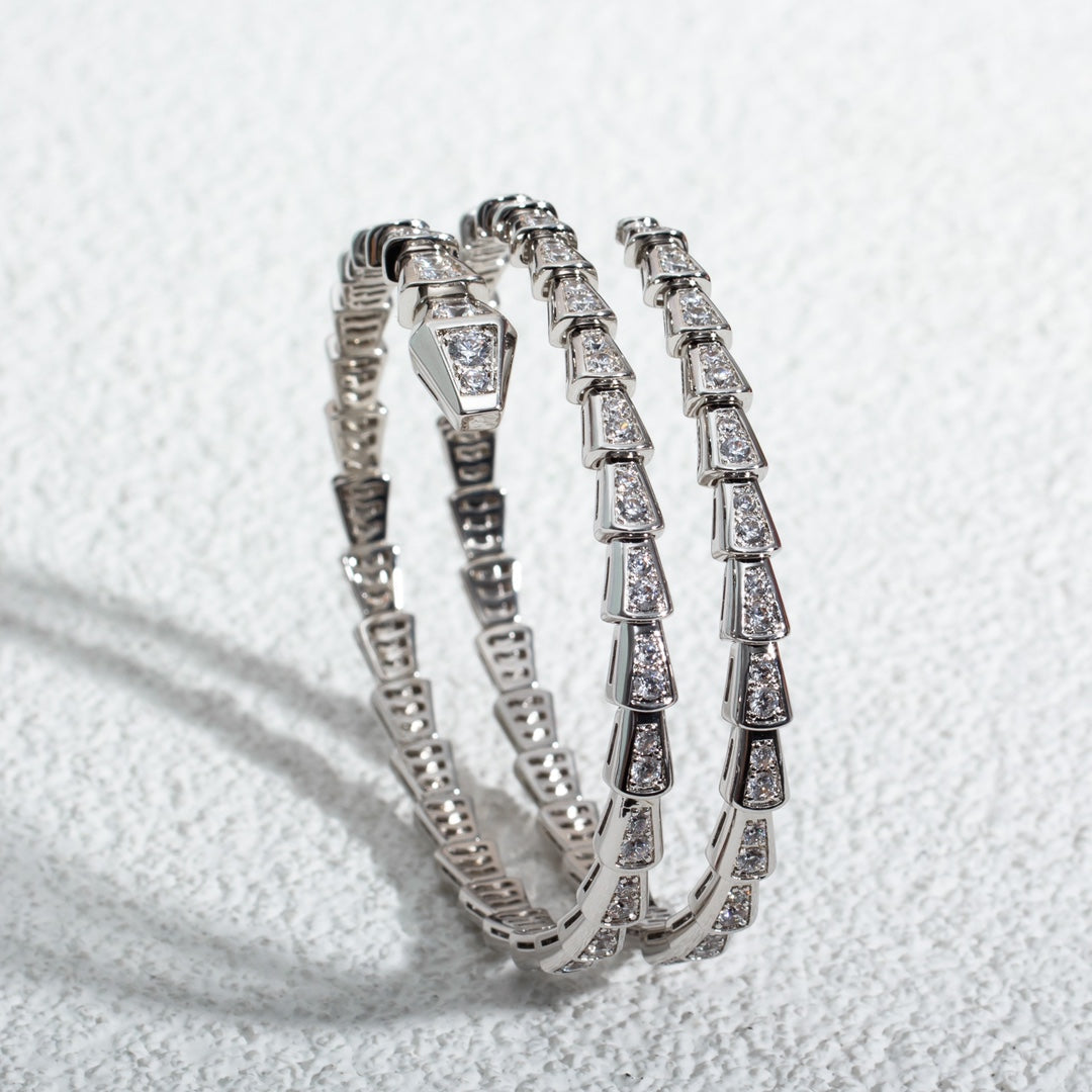 [BloomBling]SERPENTI BRACELET SILVER DIAMOND DOUBLE ROW