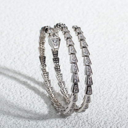 [BloomBling]SERPENTI BRACELET SILVER DIAMOND DOUBLE ROW