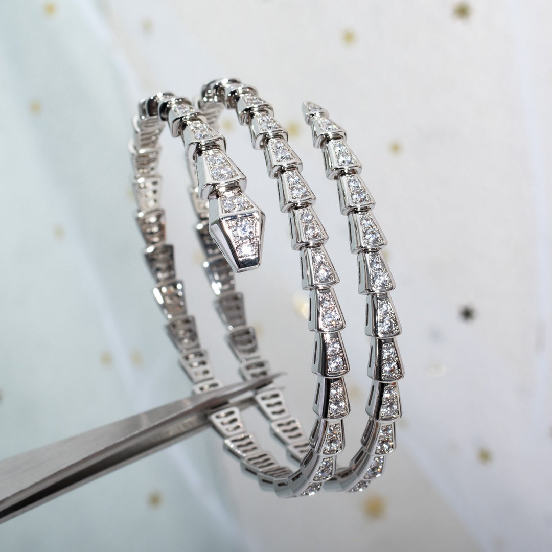 [BloomBling]SERPENTI BRACELET SILVER DIAMOND DOUBLE ROW